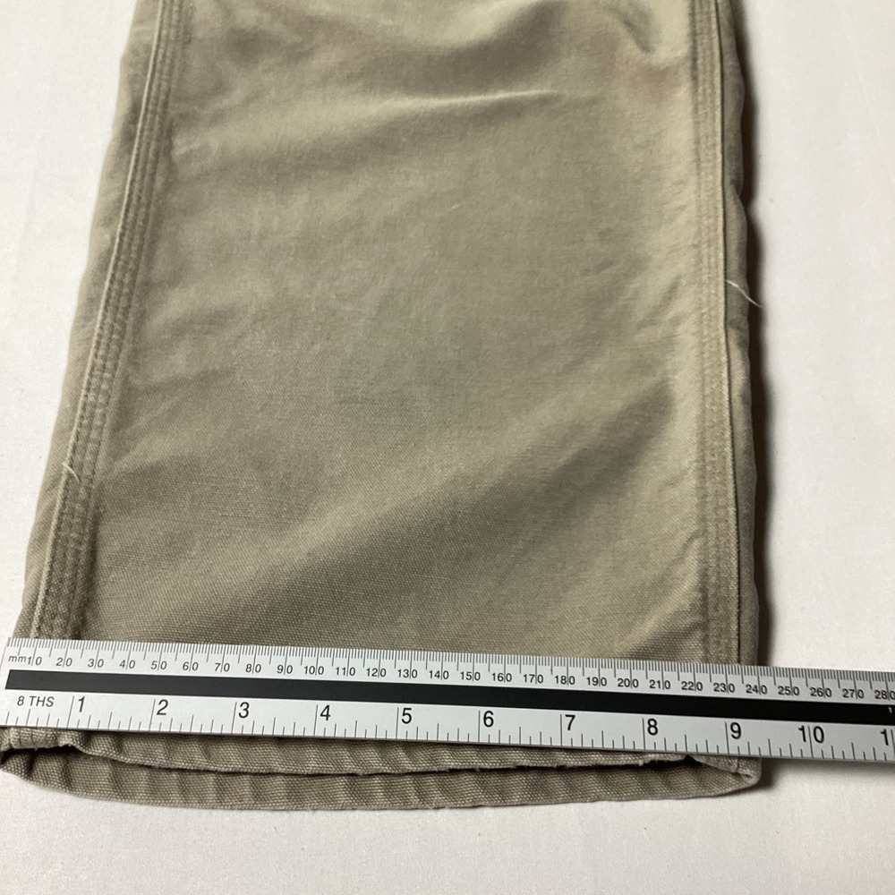 Carhartt Mens Size 40x32 Khaki Tan Duck Canvas Carpenter Work Pants Utility - Picture 8 of 8